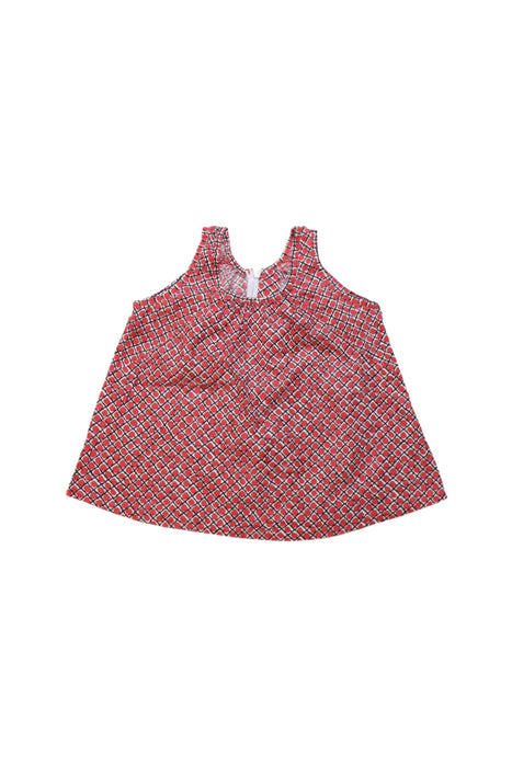 A Red Sleeveless Tops from Jean Bourget in size 4T for girl. (Front View)