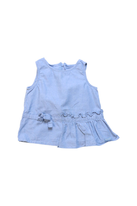 A Blue Sleeveless Tops from Kingkow in size 12-18M for girl. (Front View)