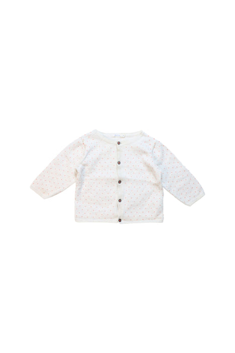 A White Cardigans from Bout'Chou in size 6-12M for girl. (Front View)