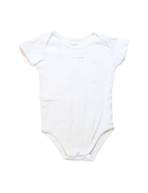 A White Short Sleeve Bodysuits from Bout'Chou in size 12-18M for girl. (Front View)