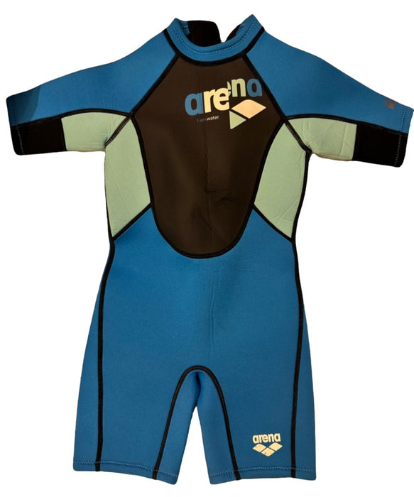 A Blue Wetsuits from Arena in size 4T for neutral. (Front View)