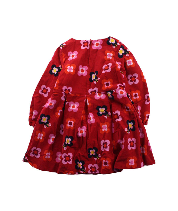 A Red Long Sleeve Dresses from Jacadi in size 3T for girl. (Back View)