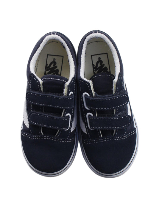 A Blue Sneakers from Vans in size 3T for boy. (Back View)