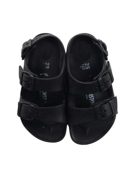 A Black Sandals from Birkenstock in size 3T for girl. (Back View)