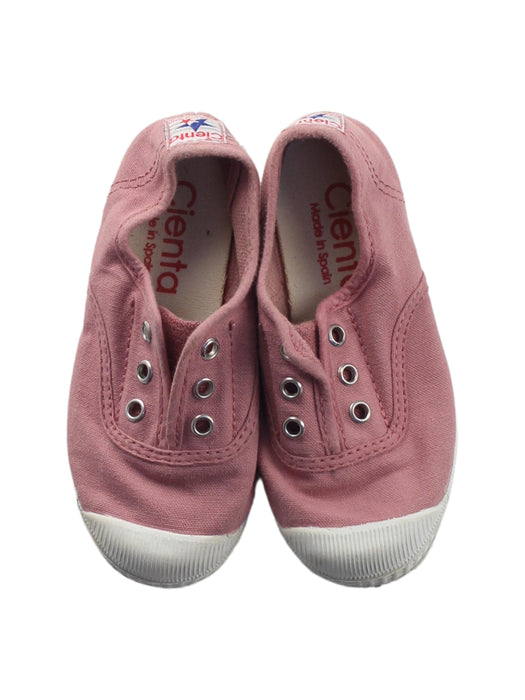 A Pink Slip Ons from Cienta in size 3T for girl. (Back View)