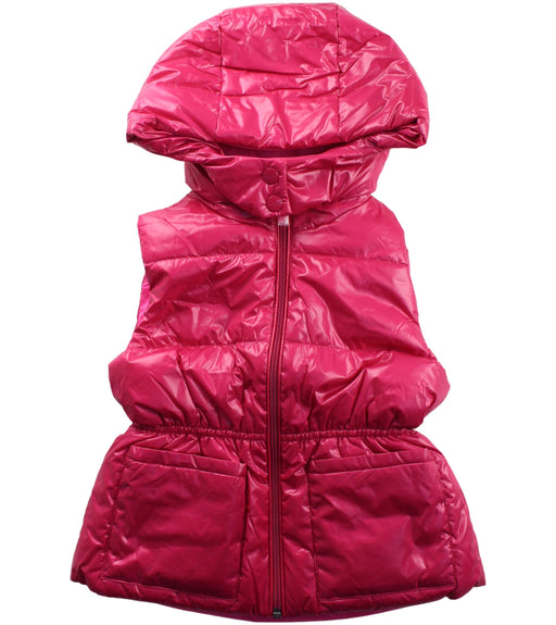 A Pink Outerwear Vests from Jacadi in size 6T for girl. (Front View)