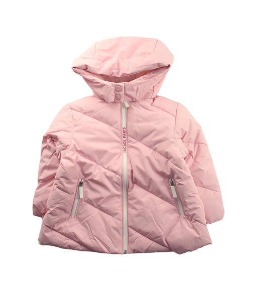 A Pink Puffer/Quilted Jackets from Jacadi in size 3T for girl. (Front View)
