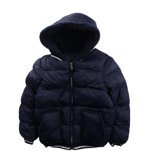 A Blue Puffer/Quilted Jackets from Tartine et Chocolat in size 6T for boy. (Front View)