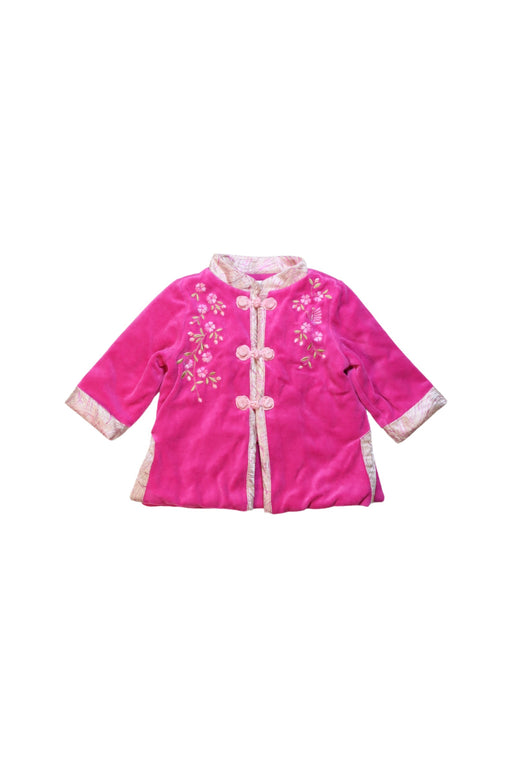 A Pink Long Sleeve Tops from Mides in size 6-12M for girl. (Front View)