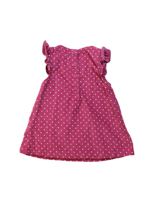 A Red Sleeveless Dresses from Jojo Maman Bébé in size 3-6M for girl. (Back View)