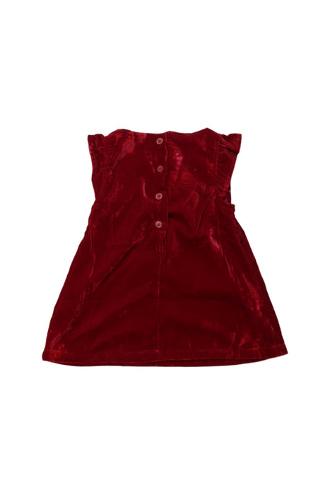 A Red Sleeveless Dresses from Jojo Maman Bébé in size 3-6M for girl. (Back View)