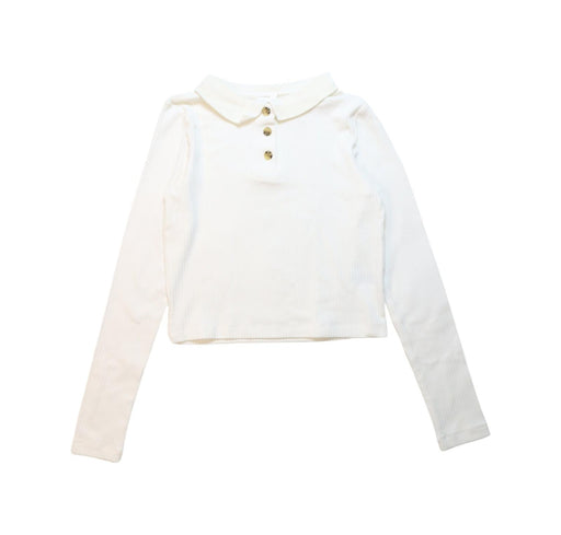 A White Long Sleeve Polos from Seed in size 12Y for girl. (Front View)