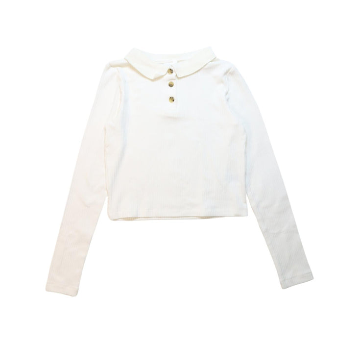 A White Long Sleeve Polos from Seed in size 12Y for girl. (Front View)