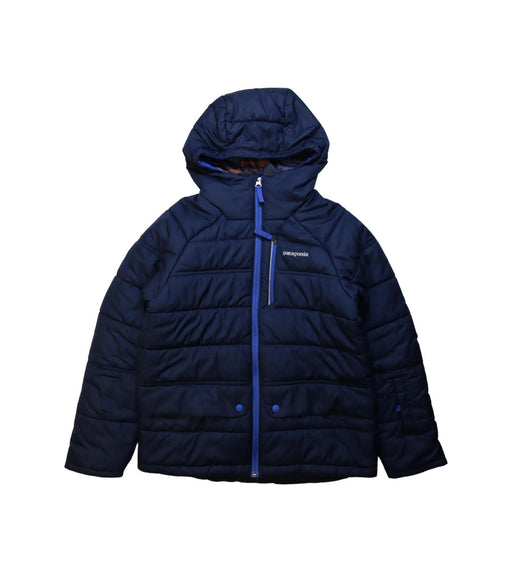 A Blue Puffer/Quilted Jackets from Patagonia in size 10Y for boy. (Front View)