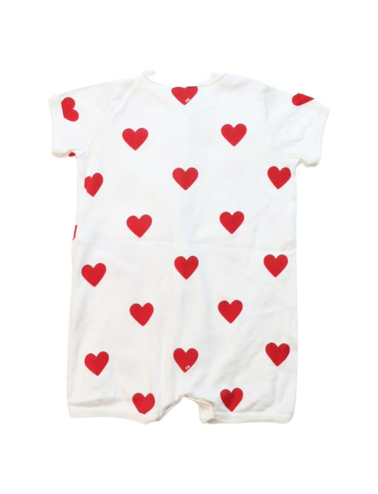 A White Rompers from Petit Bateau in size 3-6M for girl. (Back View)