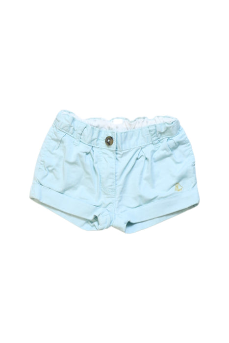 A Teal Shorts from Petit Bateau in size 3T for girl. (Front View)