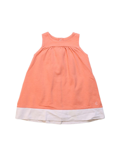 A Orange Sleeveless Dresses from Petit Bateau in size 6-12M for girl. (Front View)