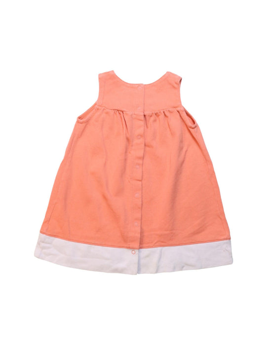 A Orange Sleeveless Dresses from Petit Bateau in size 6-12M for girl. (Back View)