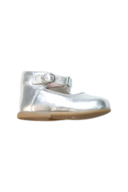 A Silver Flats from Jacadi in size 12-18M for girl. (Front View)