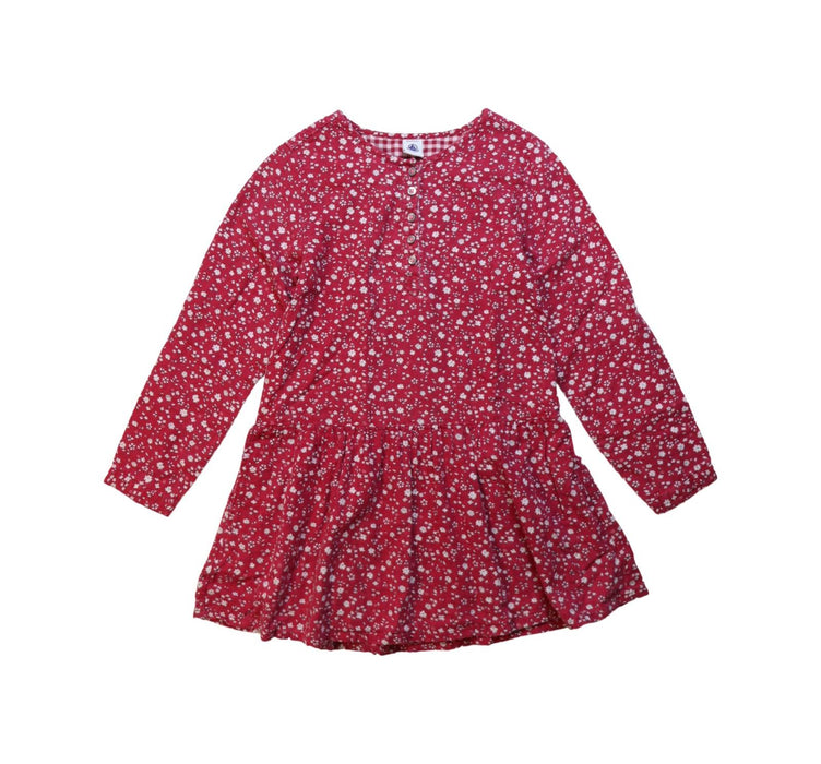 A Red Long Sleeve Dresses from Petit Bateau in size 8Y for girl. (Front View)