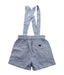 A Blue Overall Shorts from Les Enfantines in size 2T for girl. (Back View)