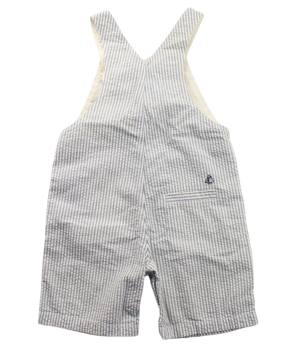 A Blue Overall Shorts from Petit Bateau in size 2T for boy. (Back View)