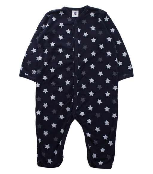 A Blue Long Sleeve Jumpsuits from Petit Bateau in size 12-18M for boy. (Front View)