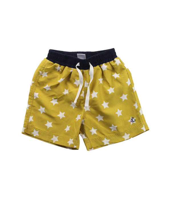 A Yellow Shorts from Petit Bateau in size 12-18M for girl. (Front View)