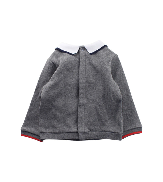 A Grey Buttoned Sweatshirts from Jacadi in size 12-18M for boy. (Back View)