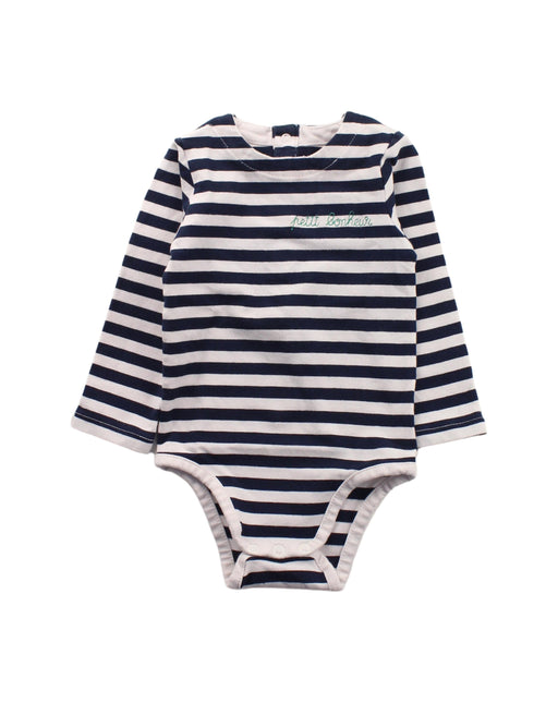 A Blue Long Sleeve Bodysuits from Jacadi in size 12-18M for boy. (Front View)