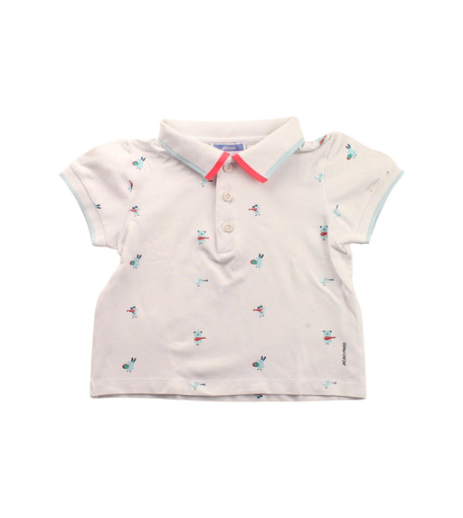 A White Short Sleeve Polos from Jacadi in size 2T for boy. (Front View)