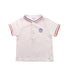 A White Short Sleeve Polos from Jacadi in size 6-12M for boy. (Front View)
