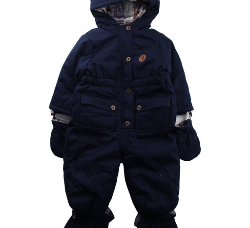 A Blue Snowsuits from Jacadi in size 12-18M for boy. (Front View)