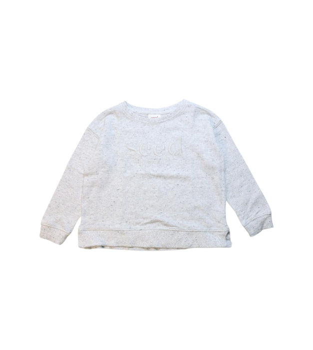 A Grey Crewneck Sweatshirts from Seed in size 5T for neutral. (Front View)