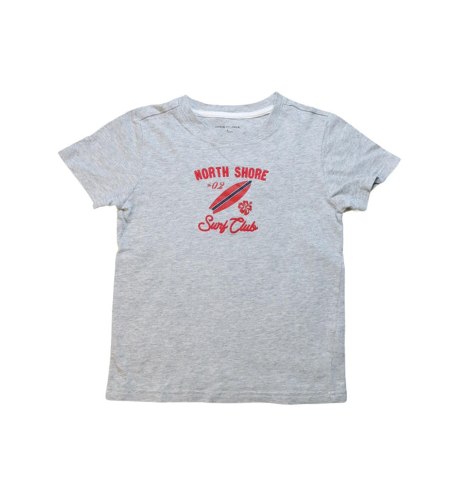 A Grey Short Sleeve T Shirts from Janie & Jack in size 5T for girl. (Front View)