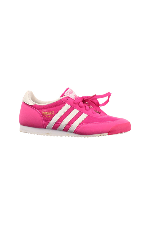 A Pink Sneakers from Adidas in size 12Y for girl. (Front View)