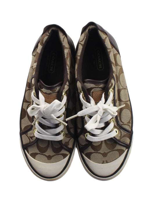 A Brown Sneakers from Coach in size 12Y for girl. (Back View)