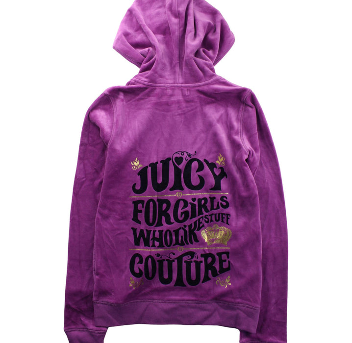 A Purple Zippered Sweatshirts from Juicy Couture in size 12Y for girl. (Back View)