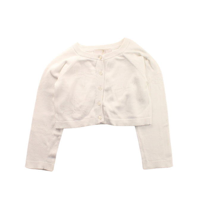 A White Cardigans from Jacadi in size 3T for girl. (Front View)