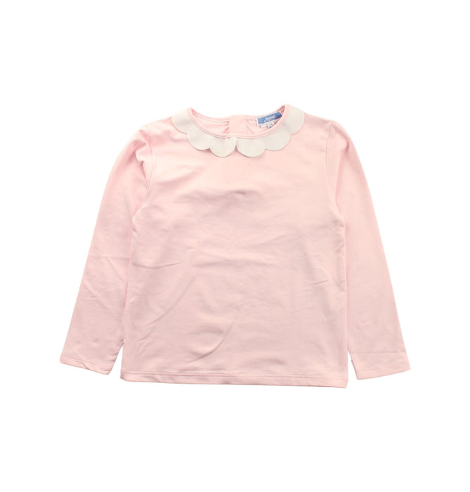 A Pink Long Sleeve Tops from Jacadi in size 6T for girl. (Front View)