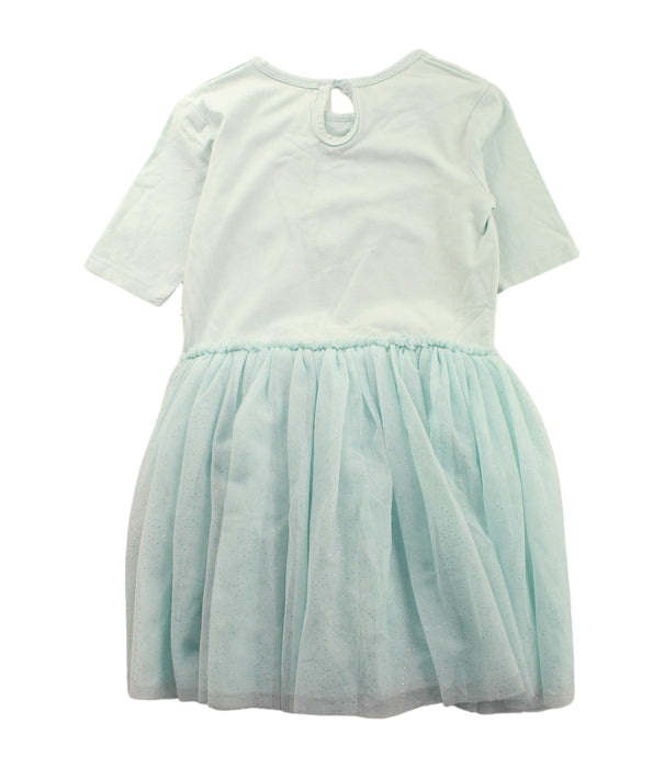 A Green Short Sleeve Dresses from Hux in size 4T for girl. (Back View)