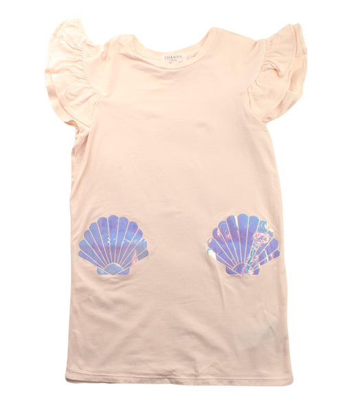 A White Short Sleeve Dresses from Charabia in size 5T for girl. (Front View)