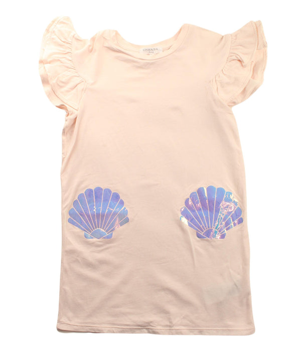 A White Short Sleeve Dresses from Charabia in size 5T for girl. (Front View)