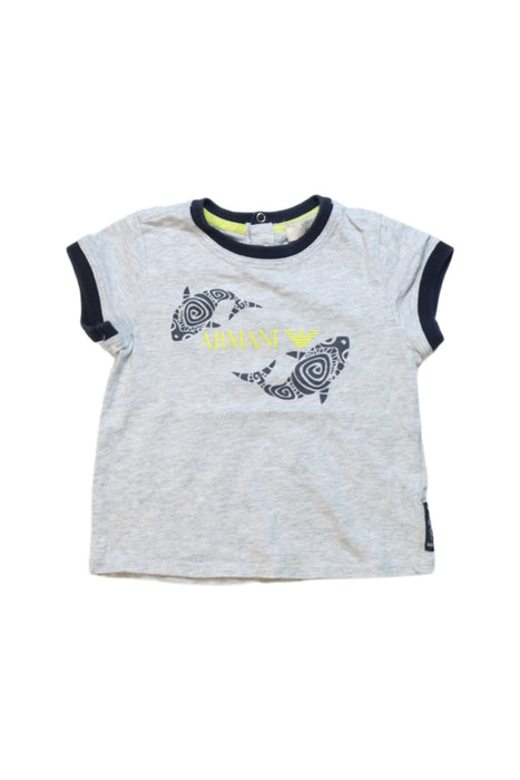 A Grey Short Sleeve T Shirts from Armani in size 6-12M for neutral. (Front View)