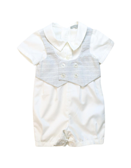 A Grey Short Sleeve Rompers from Nicholas & Bears in size 3-6M for boy. (Front View)