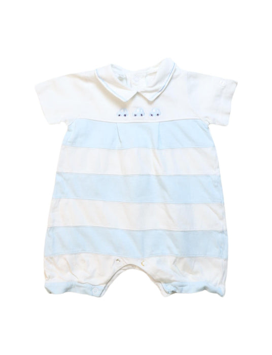 A Blue Short Sleeve Rompers from Emile et Rose in size 0-3M for boy. (Front View)