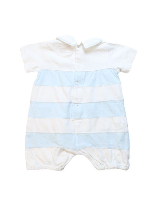 A Blue Short Sleeve Rompers from Emile et Rose in size 0-3M for boy. (Back View)