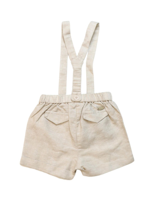 A Beige Overall Shorts from Mayoral in size 3-6M for boy. (Back View)