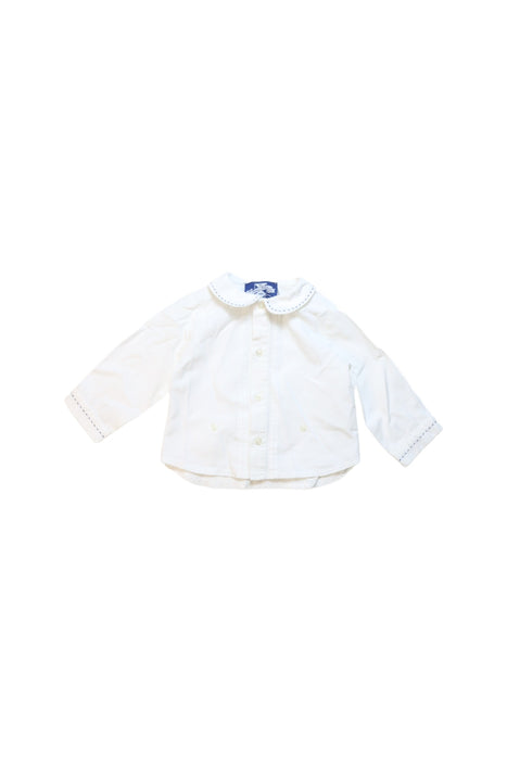 A White Long Sleeve Shirts from Thom Browne in size 6-12M for girl. (Front View)