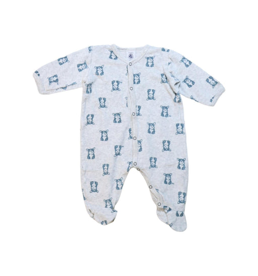 A Grey Onesies from Petit Bateau in size 0-3M for neutral. (Front View)